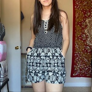 Black and white romper